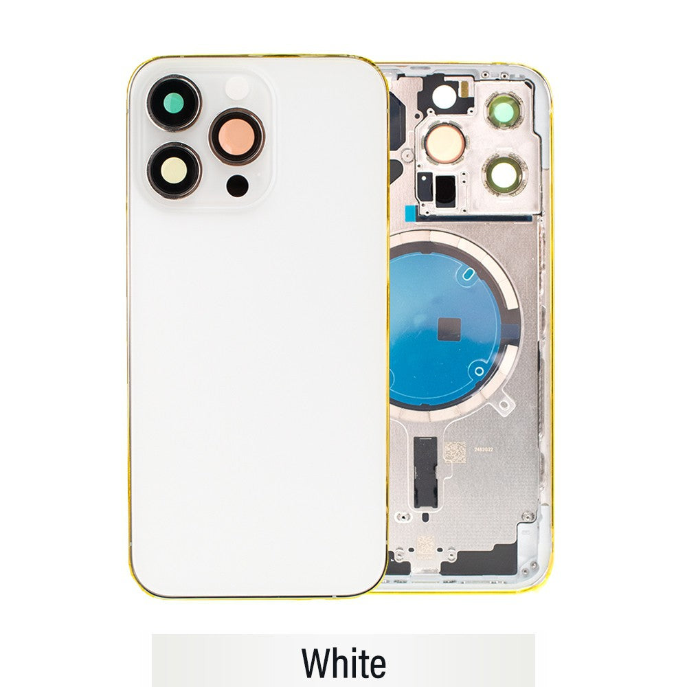 Rear Housing for iPhone 13 Pro (NO LOGO)-White Rear Housing for iPhone 13 Pro (NO LOGO)-White